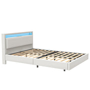 OYAJIA Floating Bed Frame with LED Lighting and USB Charging