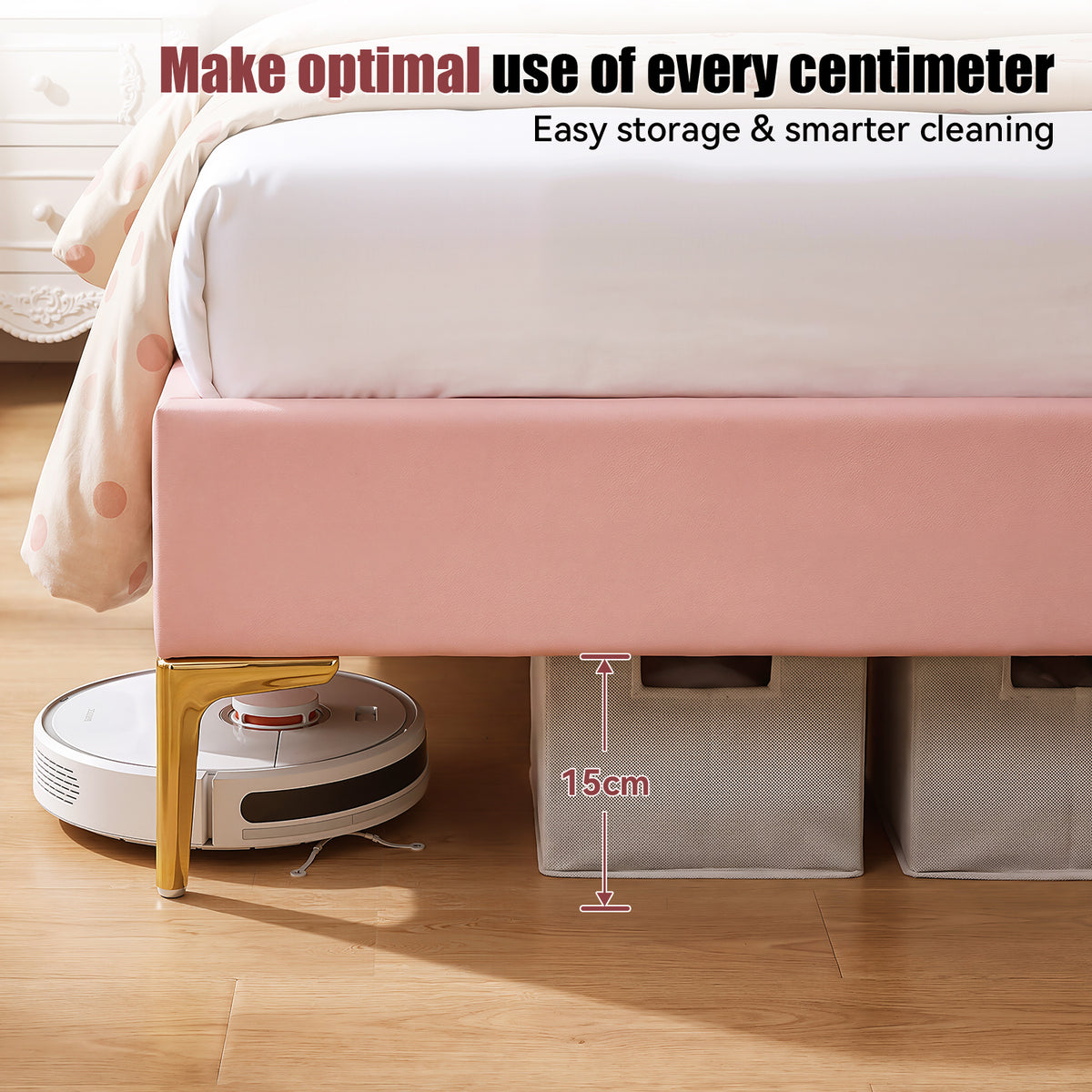 OYAJIA Princess Bed Frame with Crown Headboard