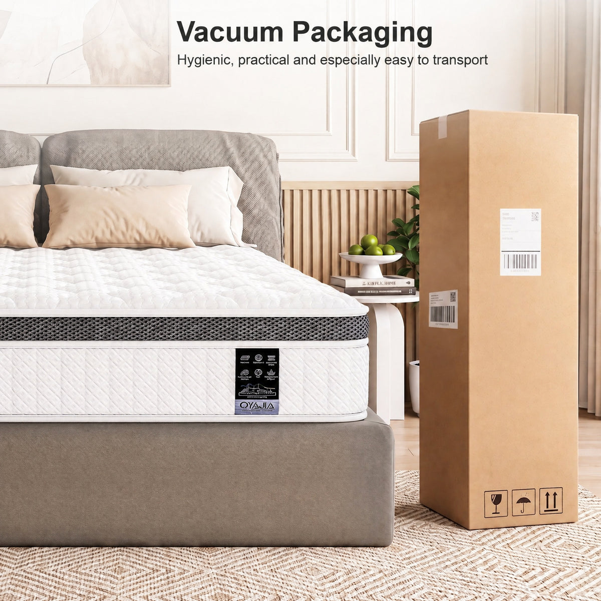 OYAJIA 25cm 7-Zone Pocket Spring Mattress with 10-Layer Comfort