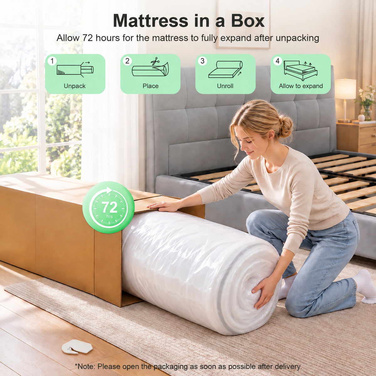 OYAJIA 25cm 7-Zone Pocket Spring Mattress with 10-Layer Comfort