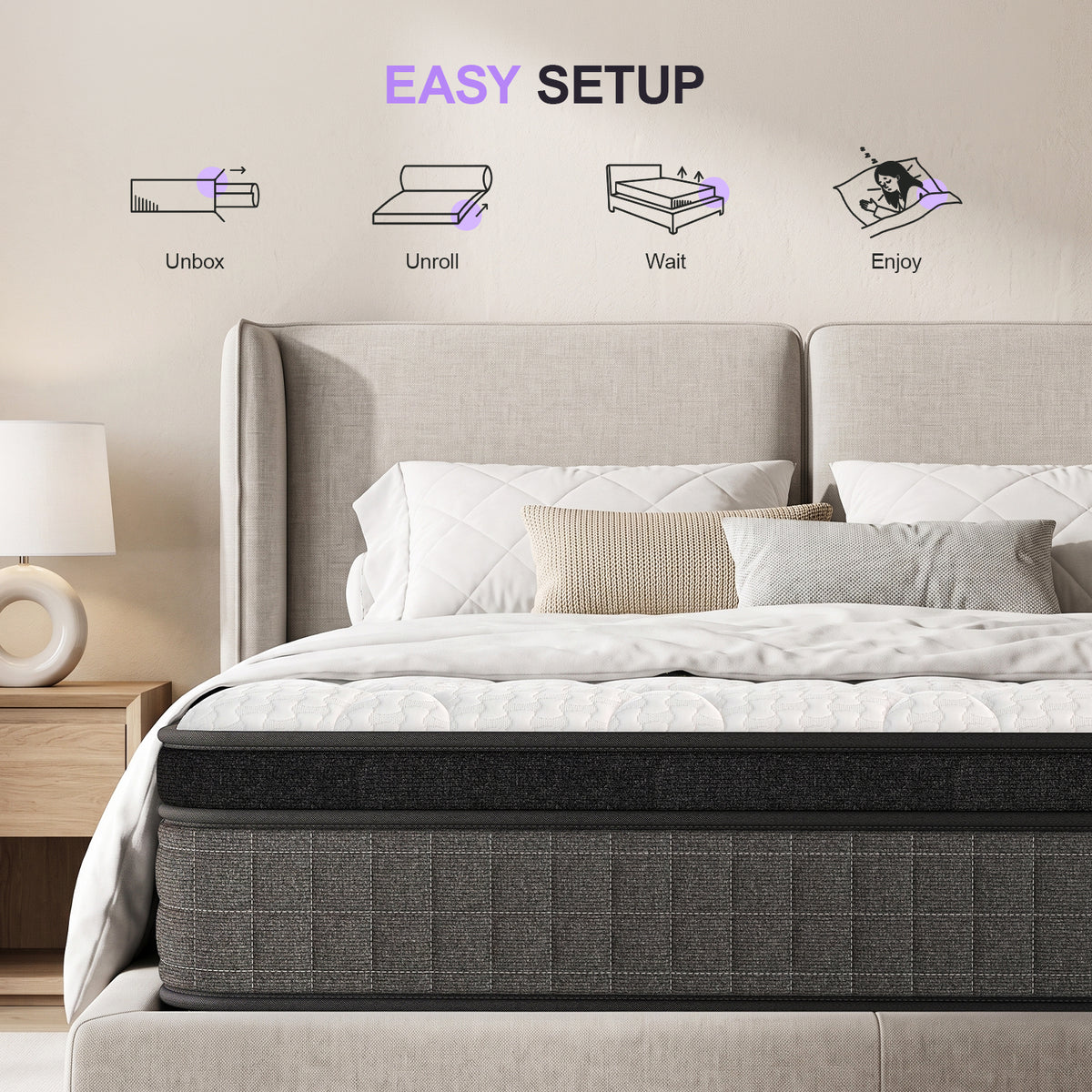 OYAJIA 7-Zone Hybrid Mattress with Memory Foam & Pocket Springs