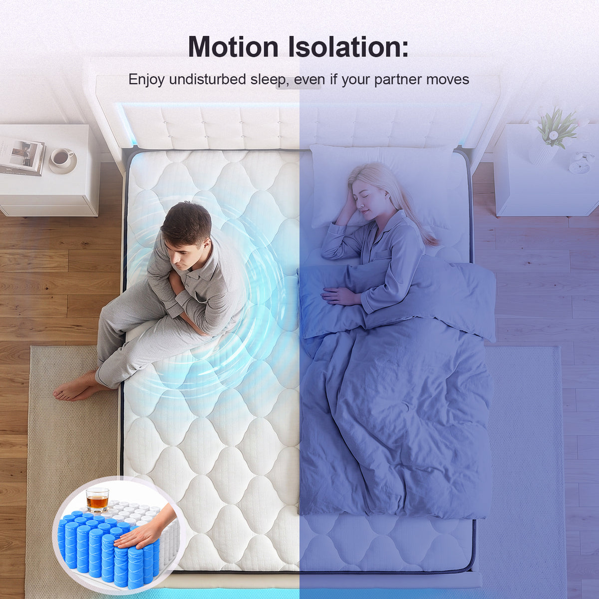 OYAJIA 7-Zone Hybrid Mattress with Memory Foam & Pocket Springs