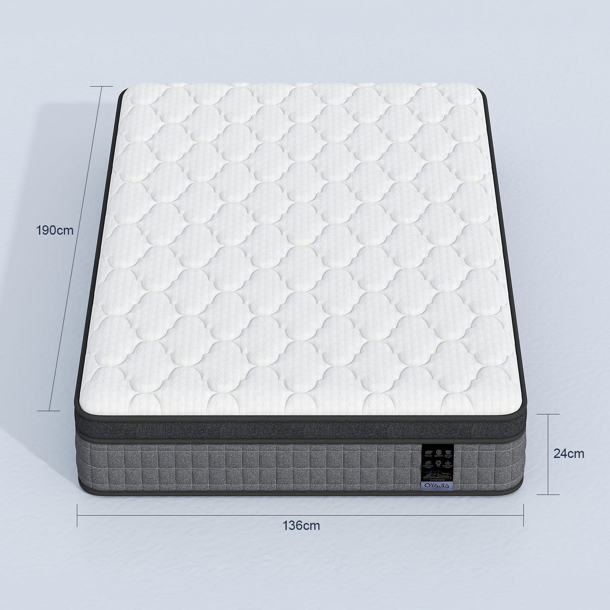 OYAJIA 7-Zone Hybrid Mattress with Memory Foam & Pocket Springs