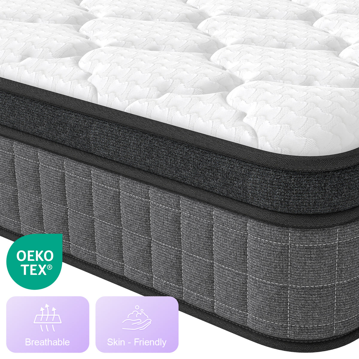 OYAJIA 7-Zone Hybrid Mattress with Memory Foam & Pocket Springs