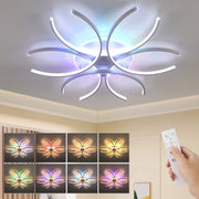 OYAJIA Modern LED Ceiling Light with Remote, Dimmable 3000K-6000K Flower Design