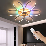 Moderne LED-Deckenleuchte von OYAJIA mit Fernbedienung, dimmbar (3000K-6000K), Blumendesign
