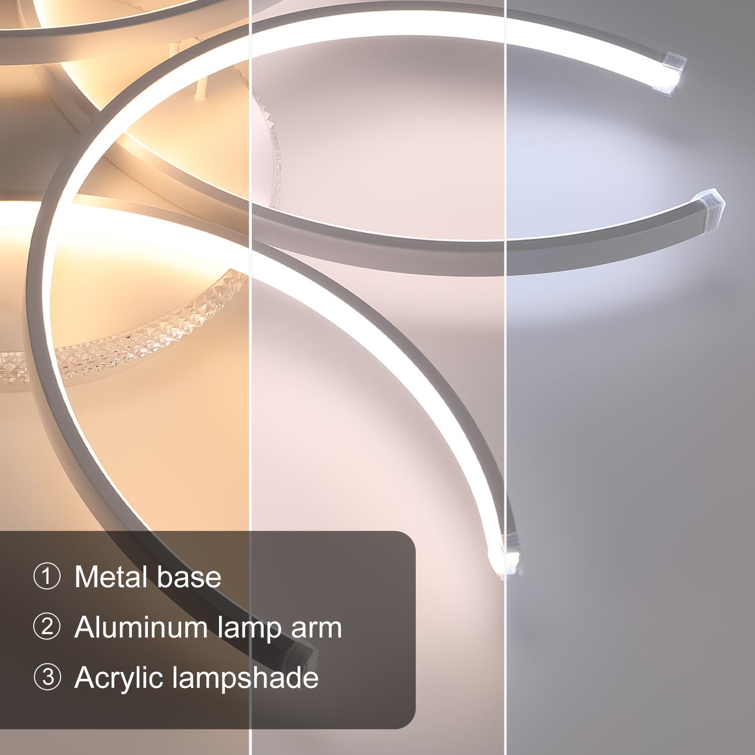 OYAJIA Modern LED Ceiling Light with Remote, Dimmable 3000K-6000K Flower Design