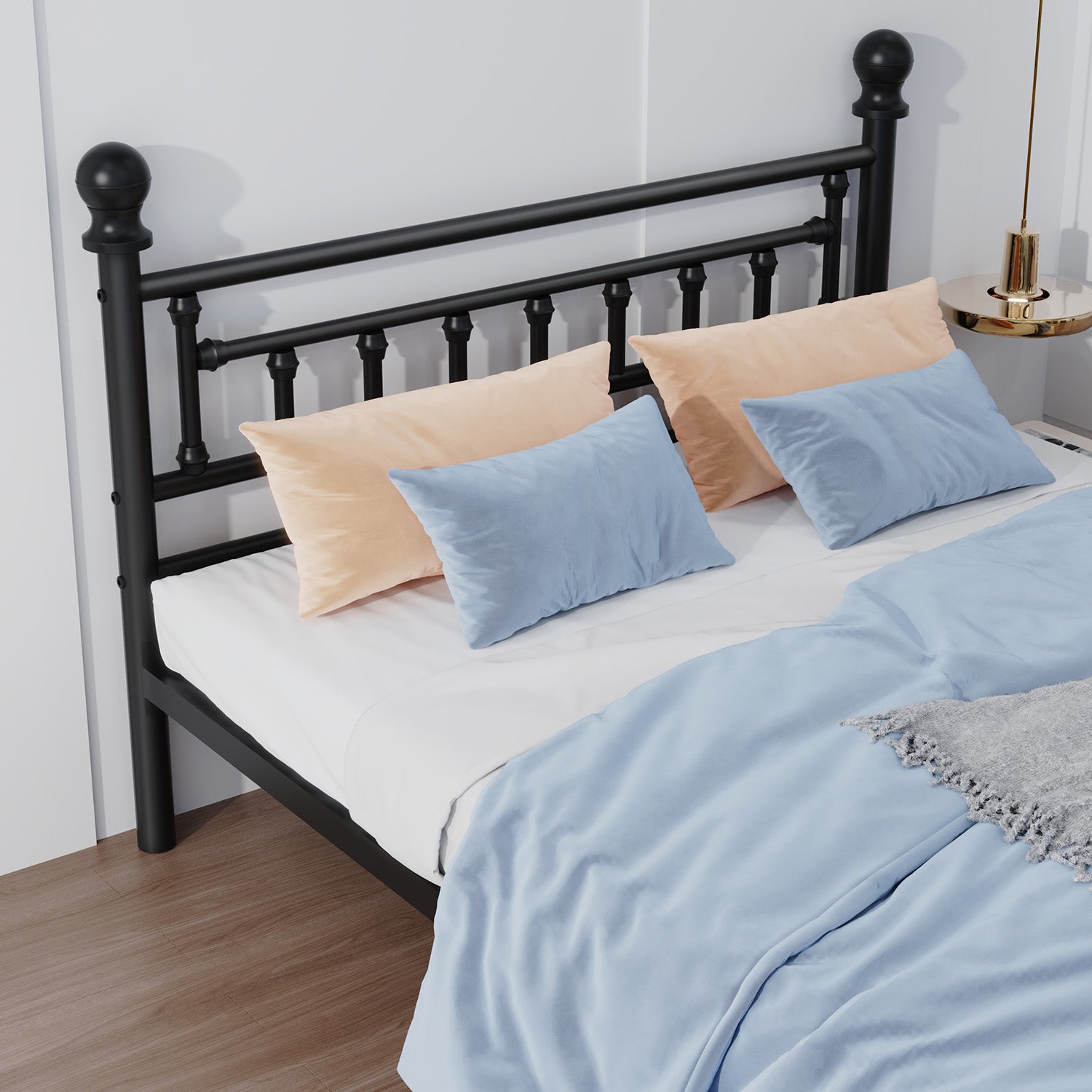 OYAJIA Heavy Duty Metal Bed Frame with Headboard and Footboard, Vintage Platform Design