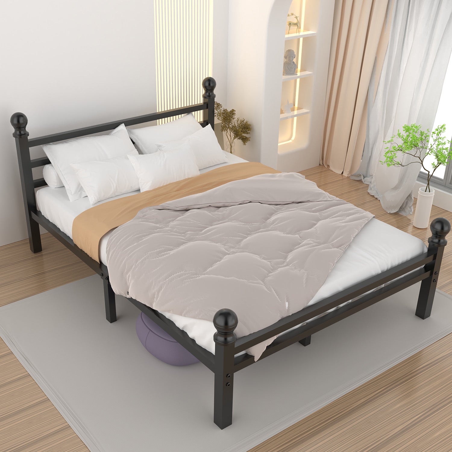 OYAJIA Heavy Duty Bed Frames with Headboard and Footboard