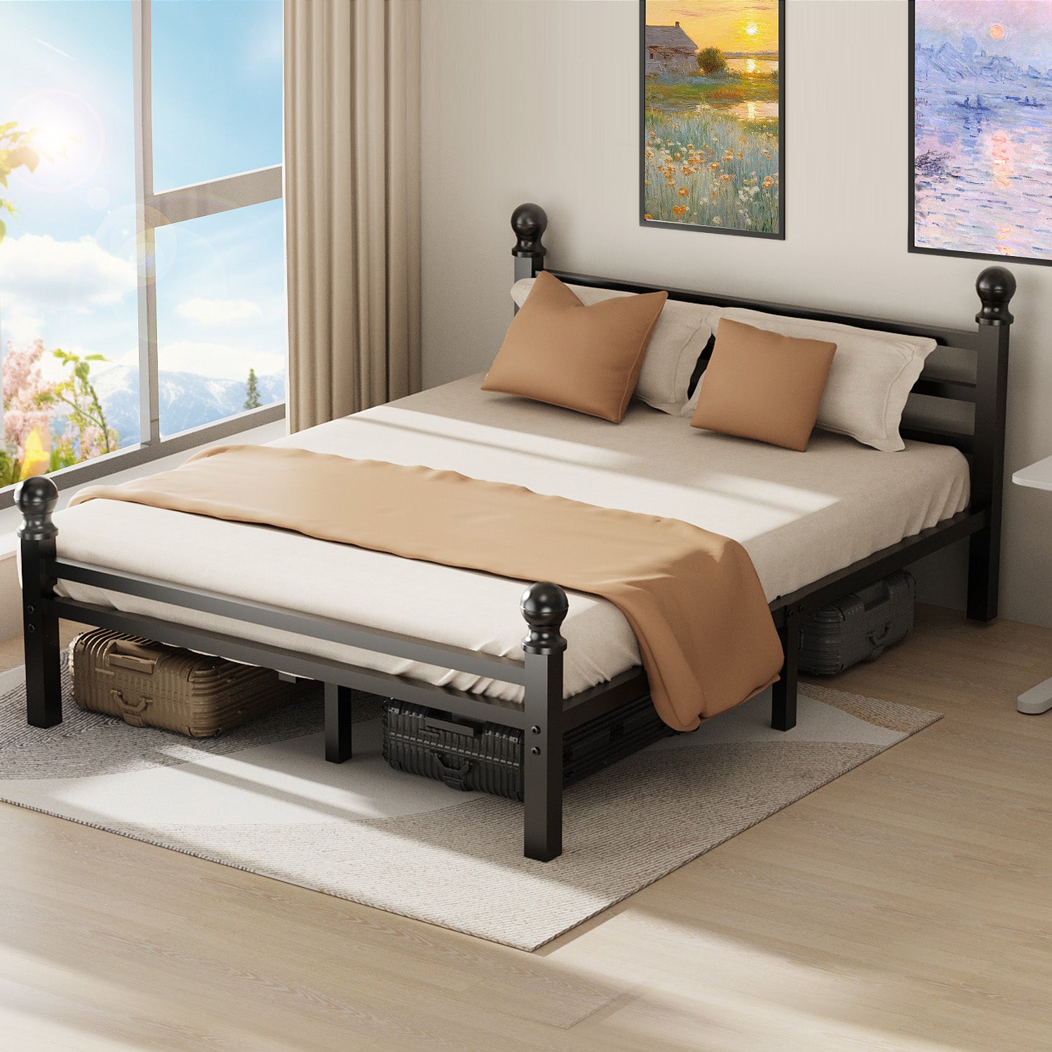 OYAJIA Heavy Duty Bed Frames with Headboard and Footboard