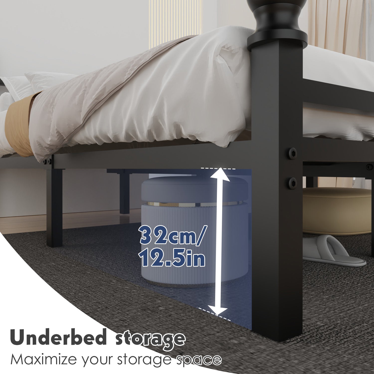 OYAJIA Heavy Duty Bed Frames with Headboard and Footboard