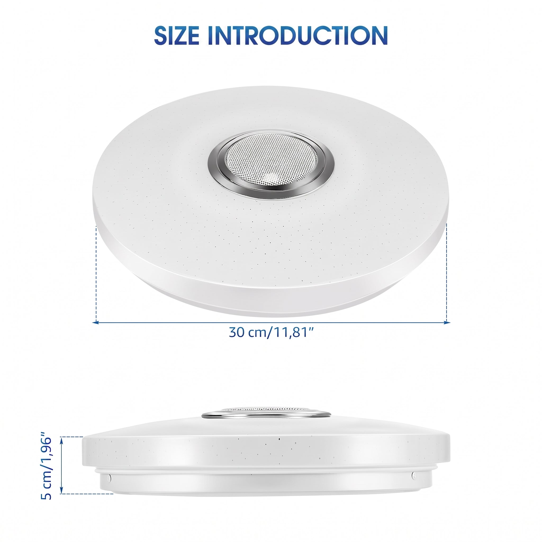 OYAJIA RGB LED Ceiling Light with Bluetooth Speaker, App Control, Dimmable Lighting