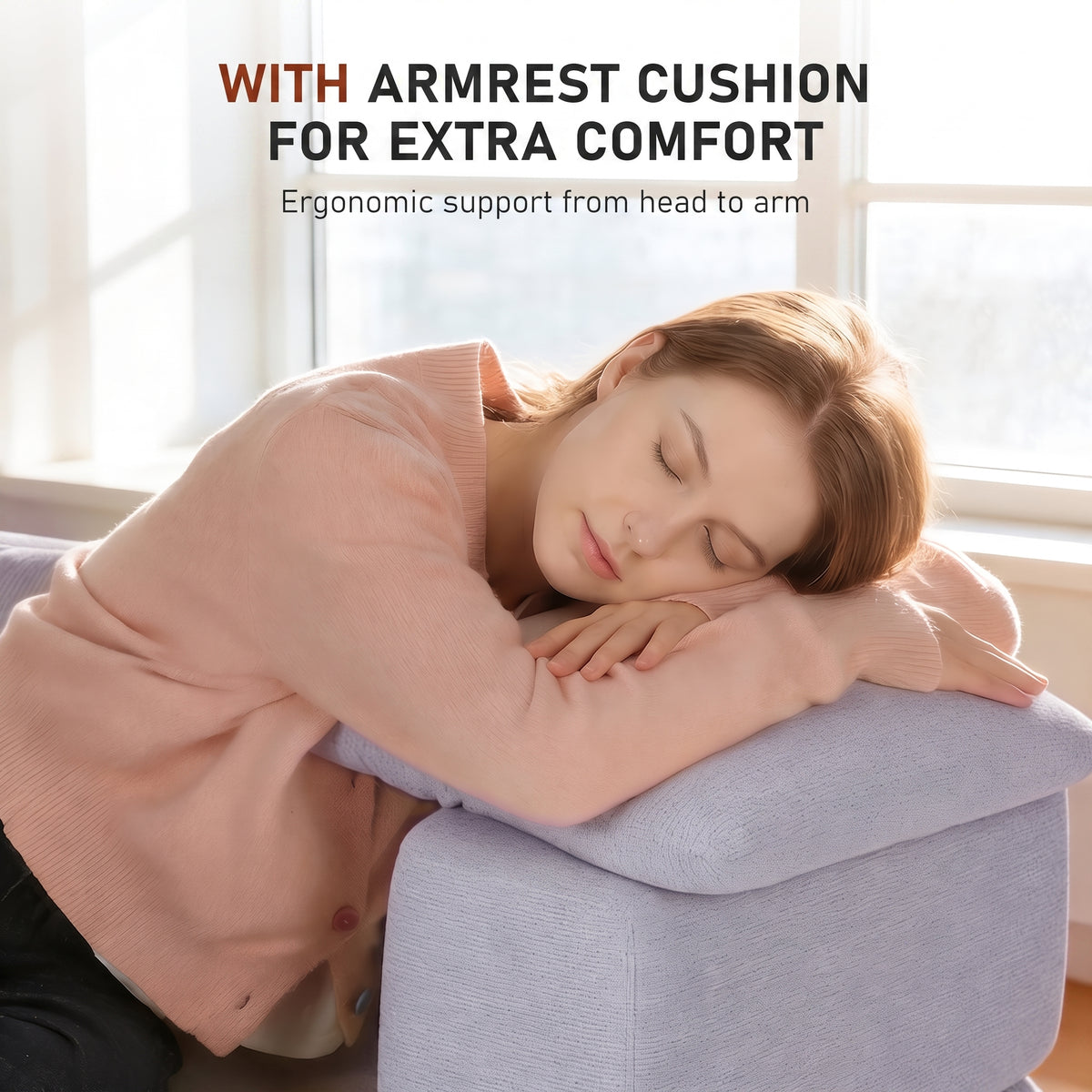 OYAJIA Foldable Sofa Bed with Two Pillows & Washable Cover, 193 x 81 cm