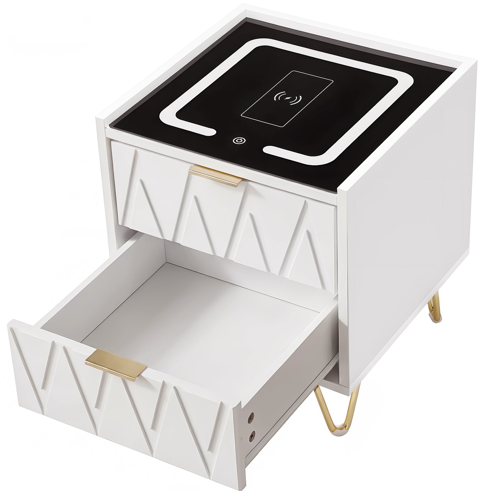 OYAJIA Nightstand with 2/3 Drawers, 15W Wireless Charging, USB and Type-C Ports