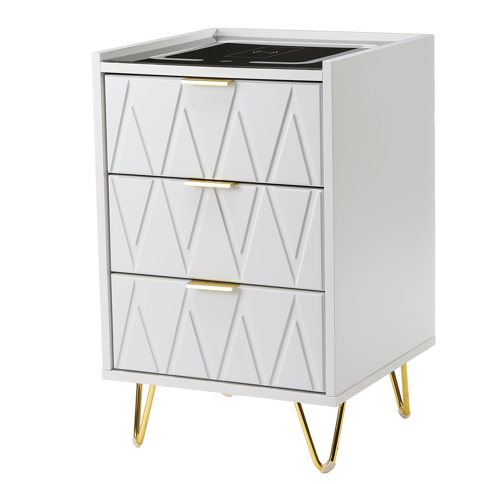 OYAJIA Nightstand with 2/3 Drawers, 15W Wireless Charging, USB and Type-C Ports