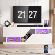 OYAJIA 140 cm TV-Ständer mit RGB-LED-Leuchten, 2 Türen und offenen Regalen