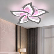 OYAJIA Dimmbare RGB-LED-Deckenleuchte mit Fernbedienung, modernes Blumendesign