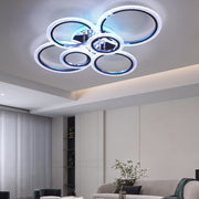 OYAJIA 46W RGB LED-Deckenleuchte mit Fernbedienung, Sechsring-Kristalleffekt-Design