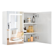 OYAJIA Bathroom Mirror Cabinet with 3-Color Dimming, Foldable Mirror and Adjustable Storage