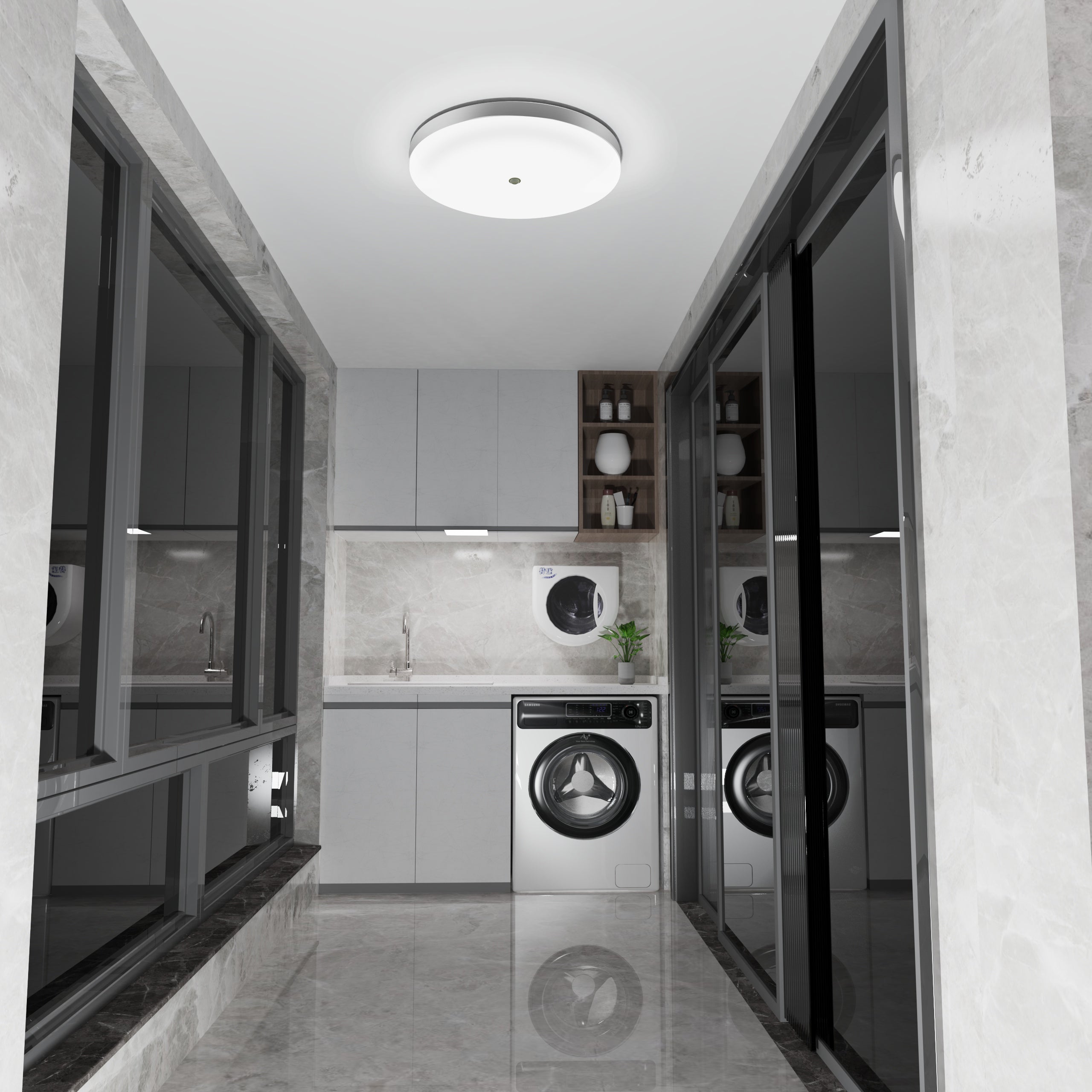 OYAJIA LED Ceiling Light with PIR Motion Sensor, 6500K Cool White, 120° Beam Angle and IP44