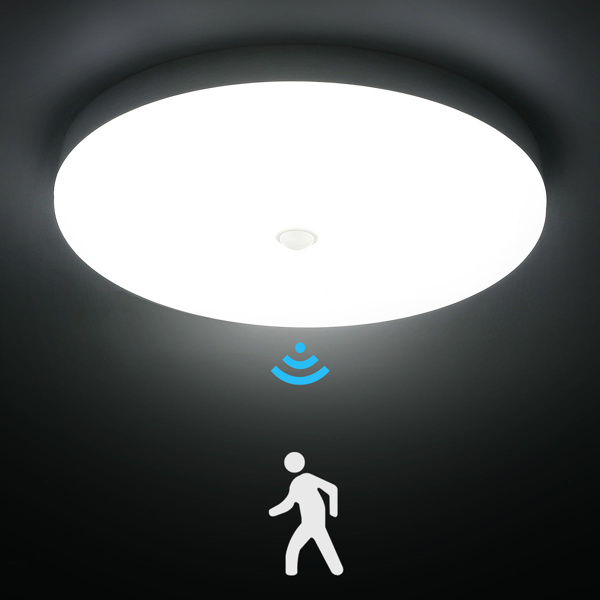 OYAJIA LED Motion Sensor Ceiling Light 18W, Cool White PIR Light for Hallway, Stairway and Balcony