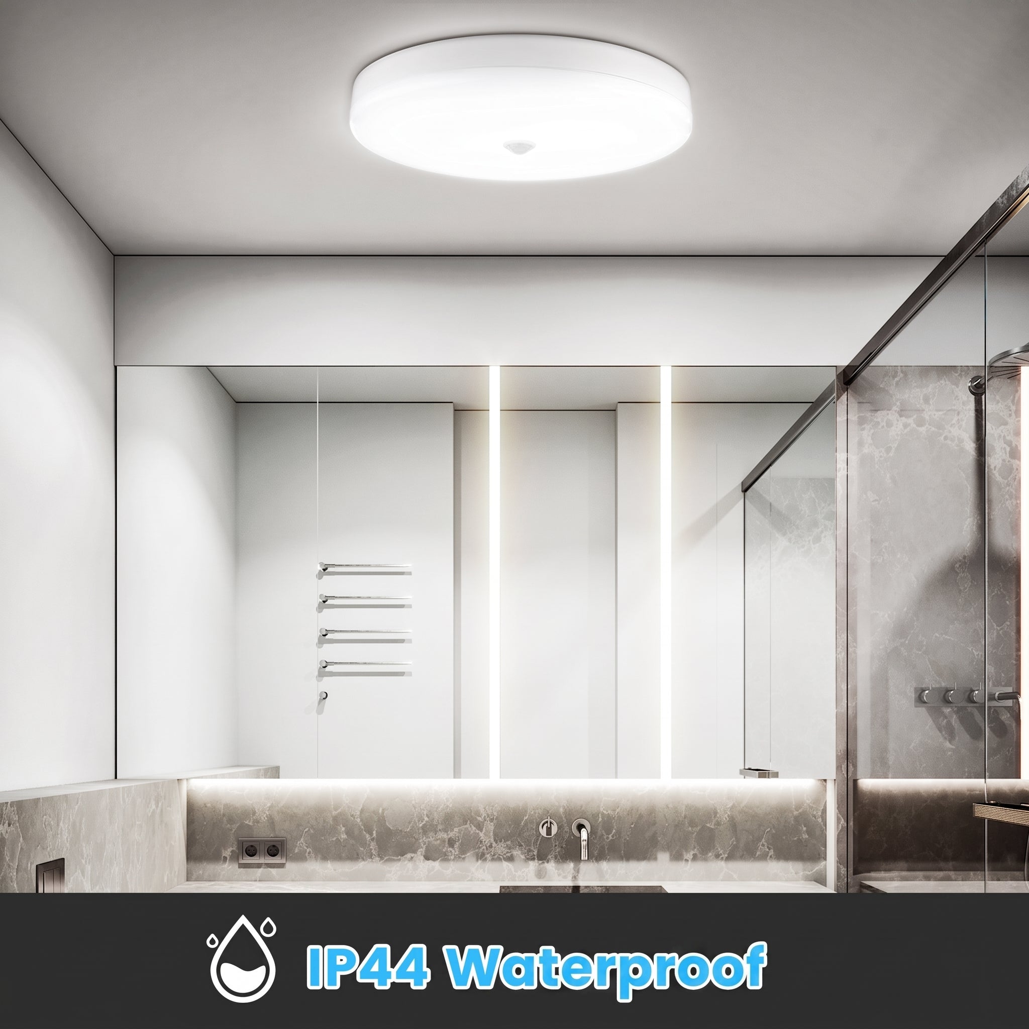 OYAJIA LED Motion Sensor Ceiling Light 18W, Cool White PIR Light for Hallway, Stairway and Balcony