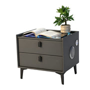 OYAJIA Nightstand with RGB Lighting, Bluetooth Speaker, USB Port and 2-Tier Storage