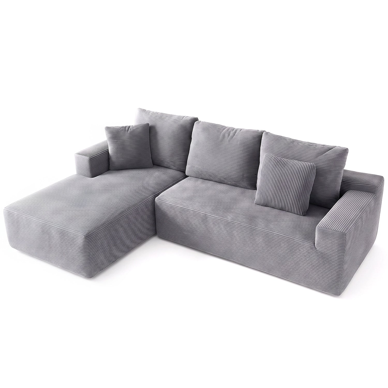 OYAJIA Modular Corner Sofa with Large Chaise Lounge, Sofa Bed, Vacuum-Packed Design