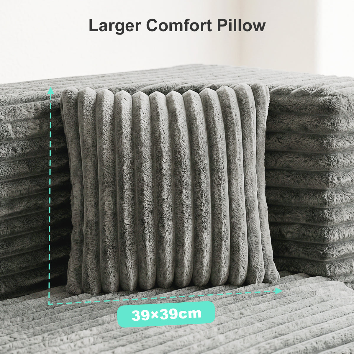 OYAJIA Foldable Corduroy Sofa Bed with 2 Cushions
