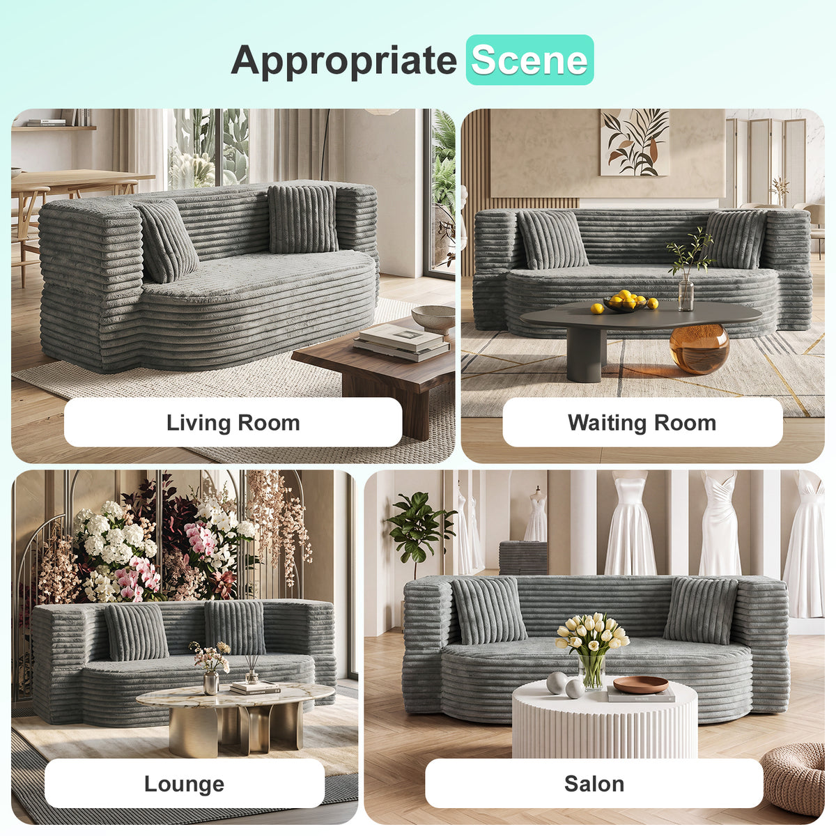 OYAJIA Foldable Corduroy Sofa Bed with 2 Cushions