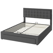 OYAJIA Upholstered Storage Bed Frame with Hydraulic Lift and Adjustable Headboard
